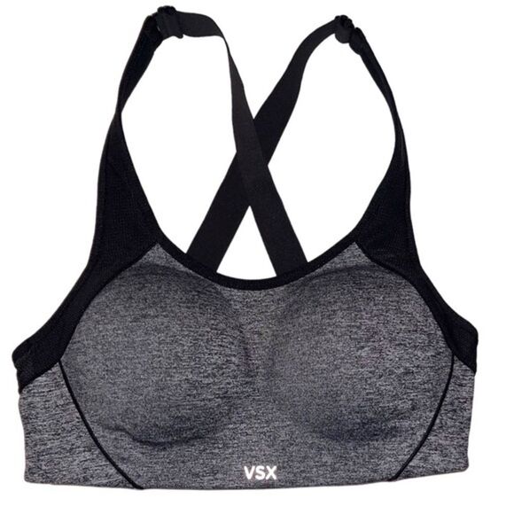 Victoria’s Secret VSX Sport Sports Bra Gray Adjustable Activewear Athletic 32C - Picture 4 of 16